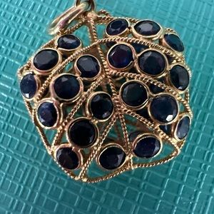 18k natural blue sapphire pendant. Not gold plated